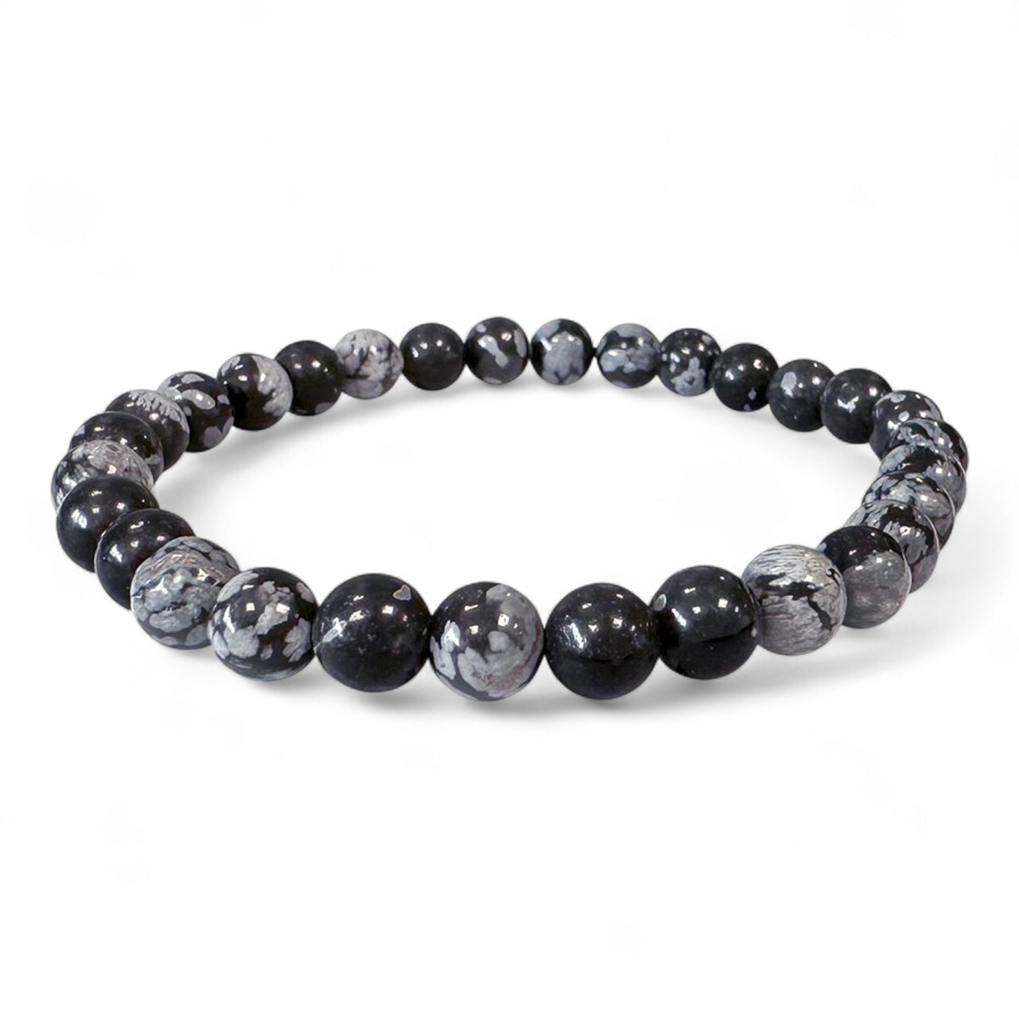 Bracciale in Ossidiana Fiocco di Neve