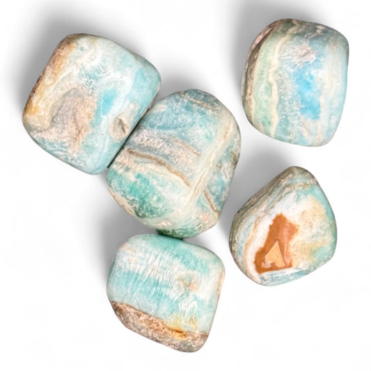 Aragonite blu burattata