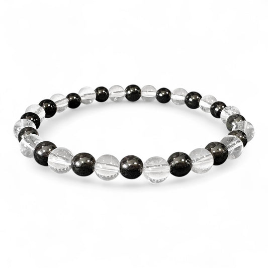 Bracciale in Ematite e Cristallo di rocca
