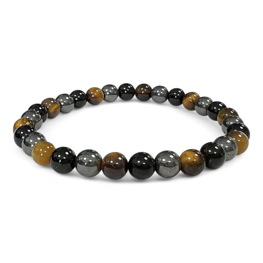 Bracciale in Ematite, Occhio di tigre e Ossidiana