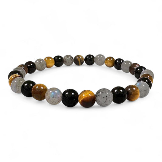 Bracciale in Labradorite, Occhio di Tigre ed Onice