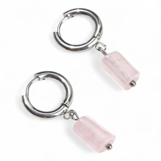Orecchini pendenti in Quarzo Rosa