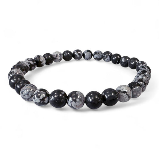 Bracciale in Ossidiana Fiocco di Neve