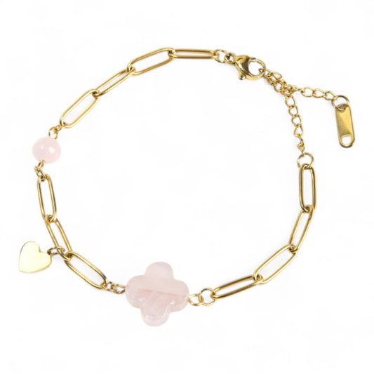 Bracciale Fiore in Quarzo Rosa