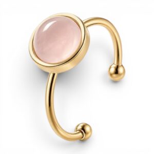 Anello regolabile con Quarzo Rosa