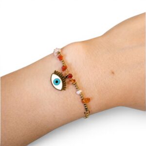 Bracciale Corniola con Ciondolo Occhio