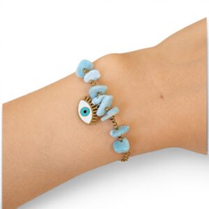 Bracciale Larimar con Ciondolo Occhio