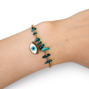 Bracciale Malachite con Ciondolo Occhio