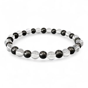 Bracciale in Ematite e Cristallo di rocca